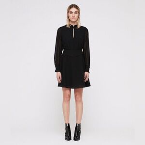 AllSaints Kay studded dress size 10 in black long sleeves
